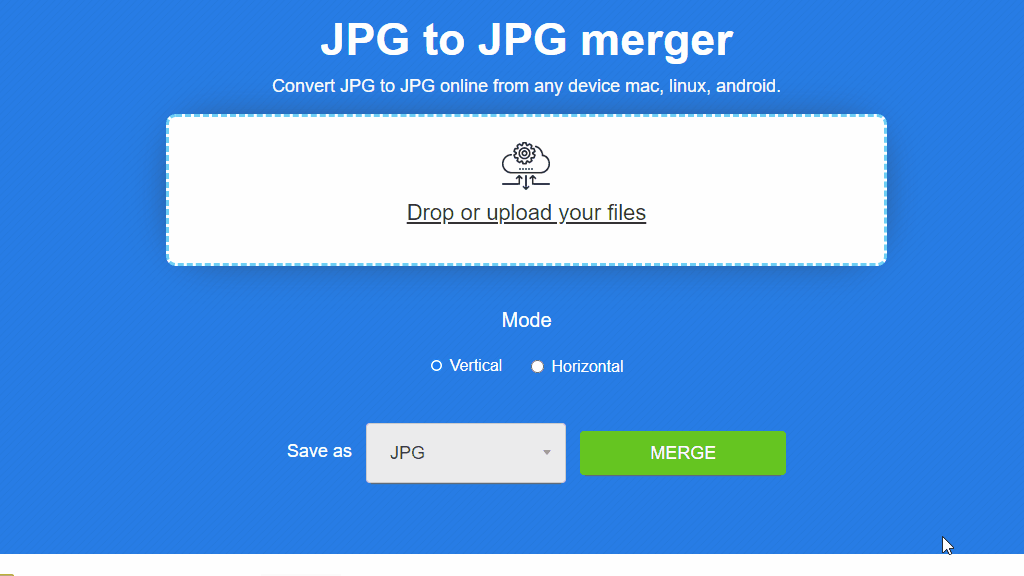 Drag and drop your JPEGs for uploading