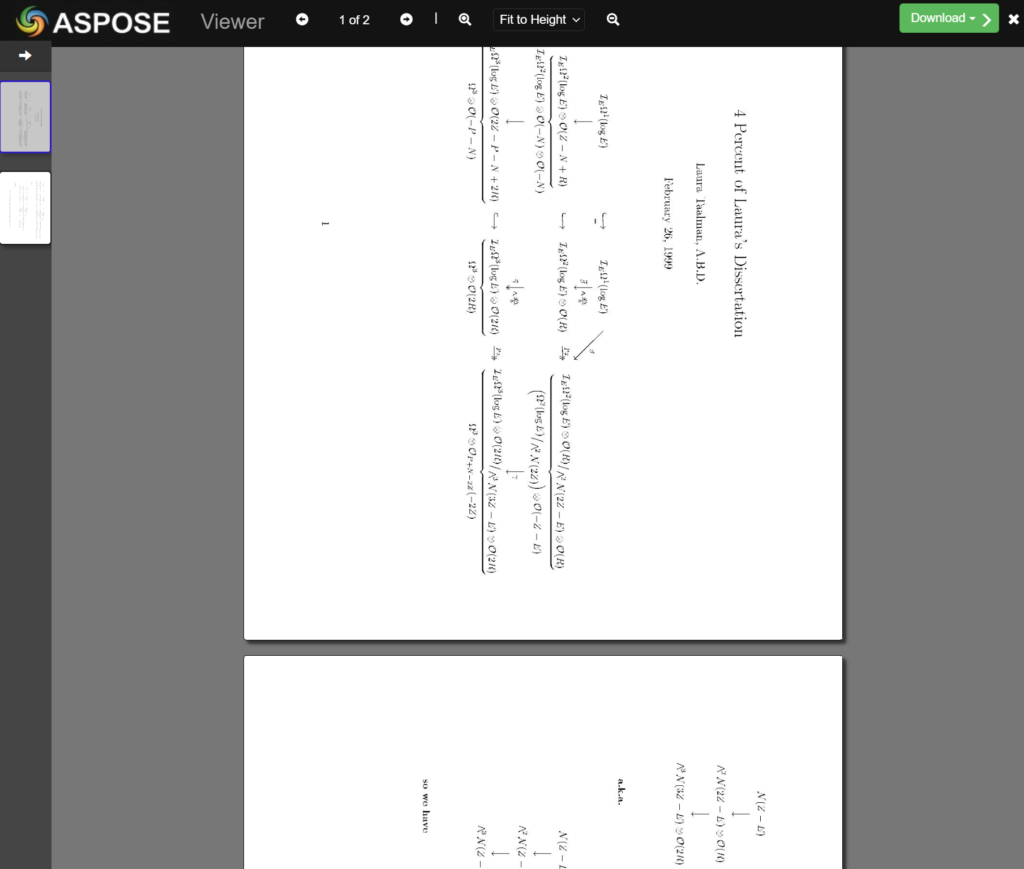 Sample document with formulas 