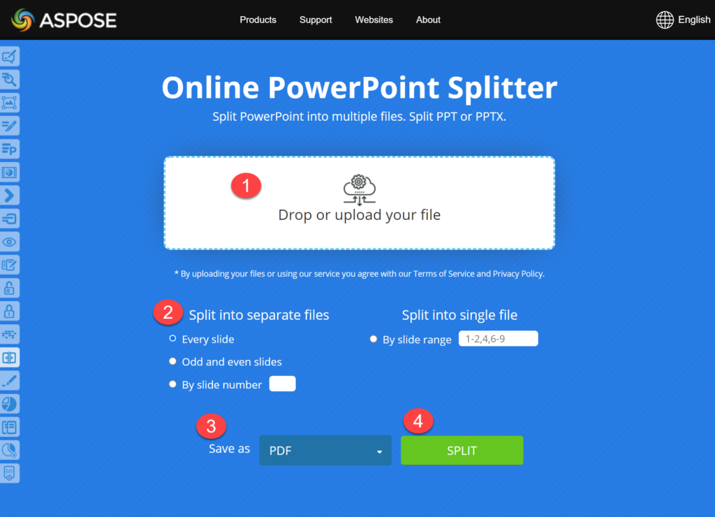 split powerpoint presentation into individual slides