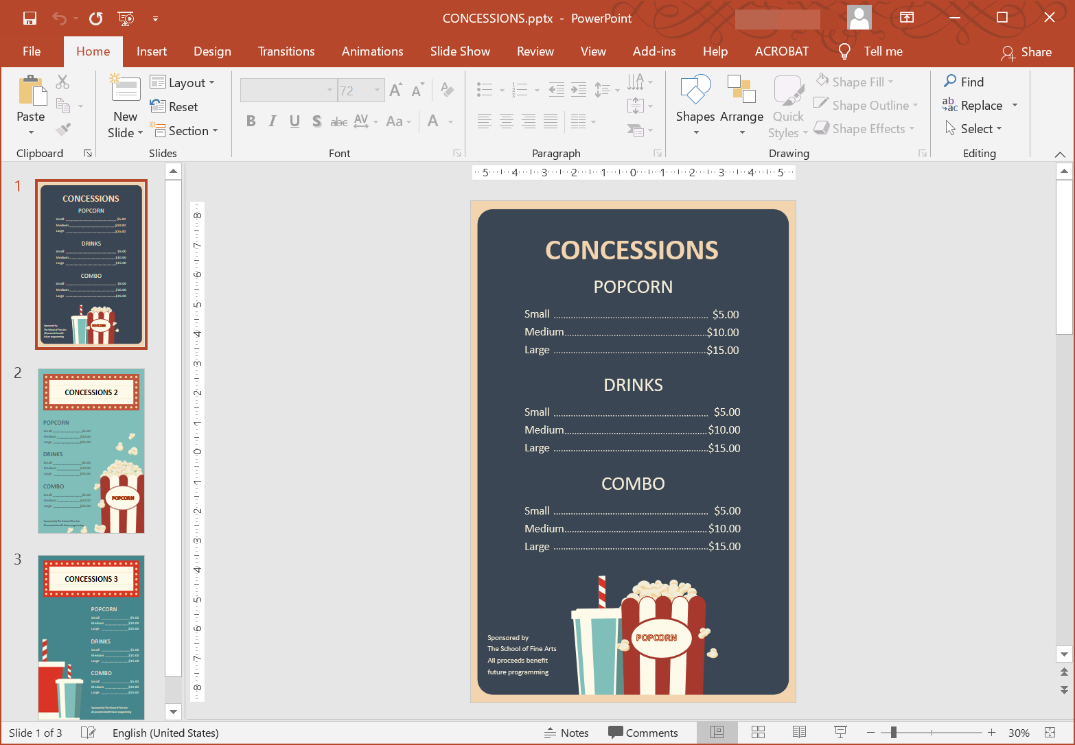 powerpoint restaurant menu template