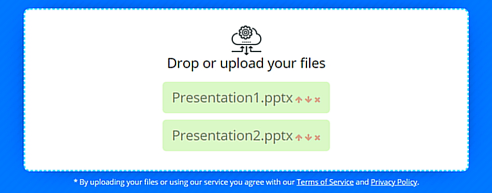 PPT Merger button with uploaded files in right order  