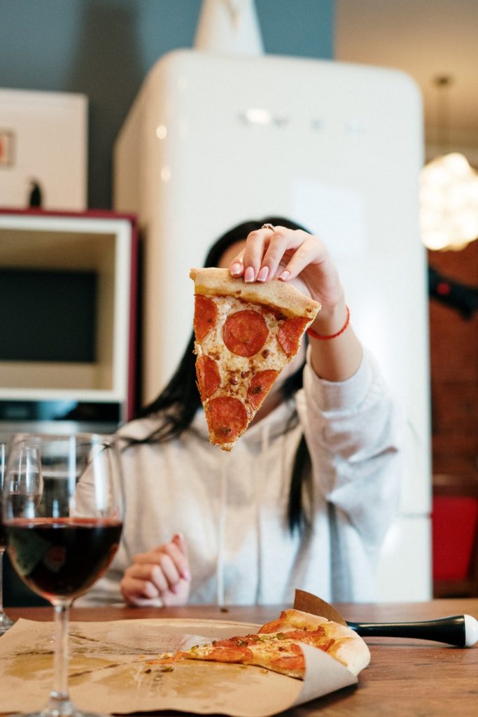 pizza and wine