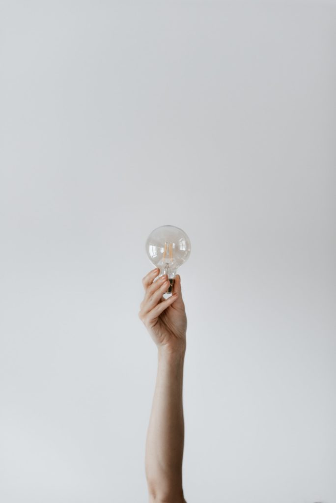 bulb in hand