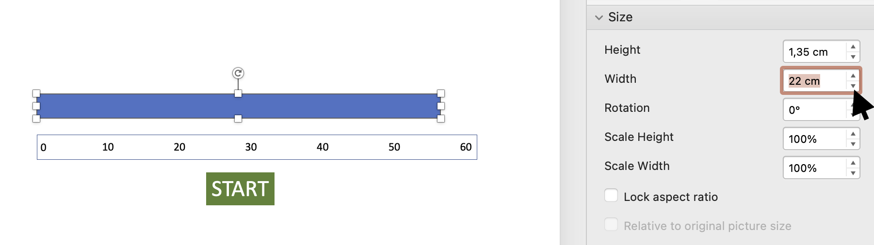 Progress bar preparation