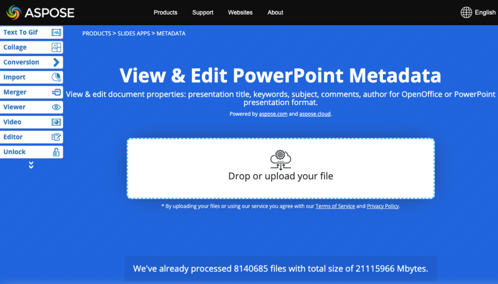 PowerPoint metadata editor