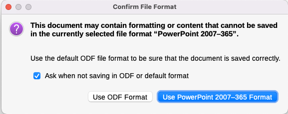 Confirm file format